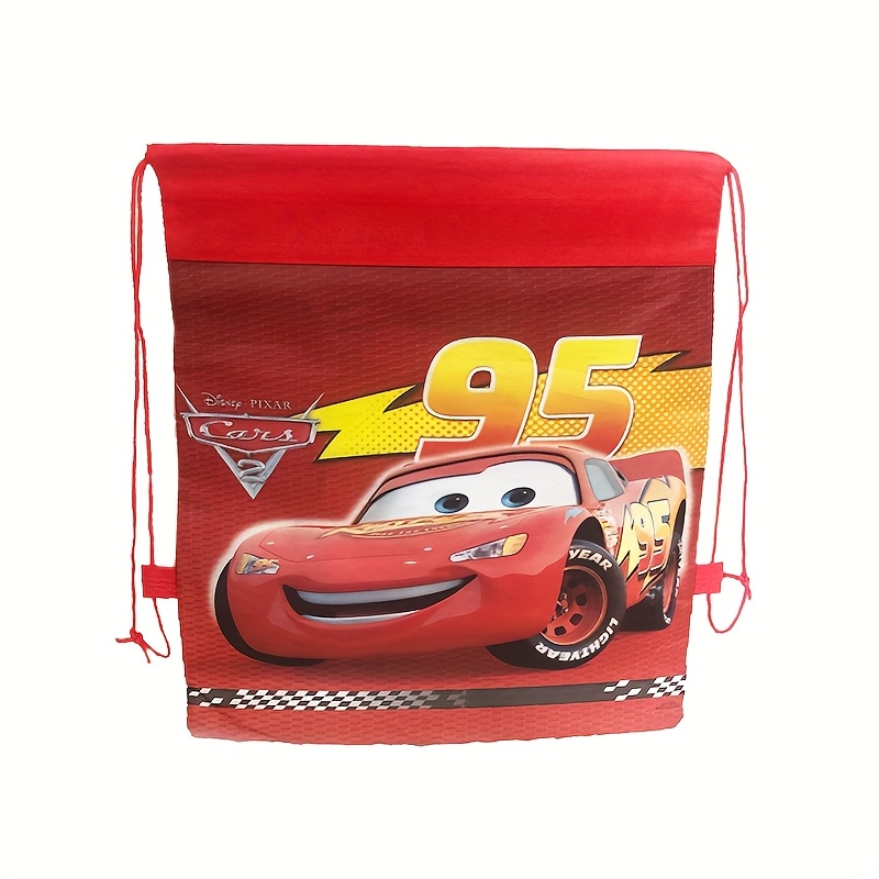 

Cars 1pièce Sac à dos léger en tissu non tissé, sac de rangement à cordon de dessin , pochette cadeau pliable imperméable, organisateur tendance avec aléatoire, peinture sur les bords - Marque