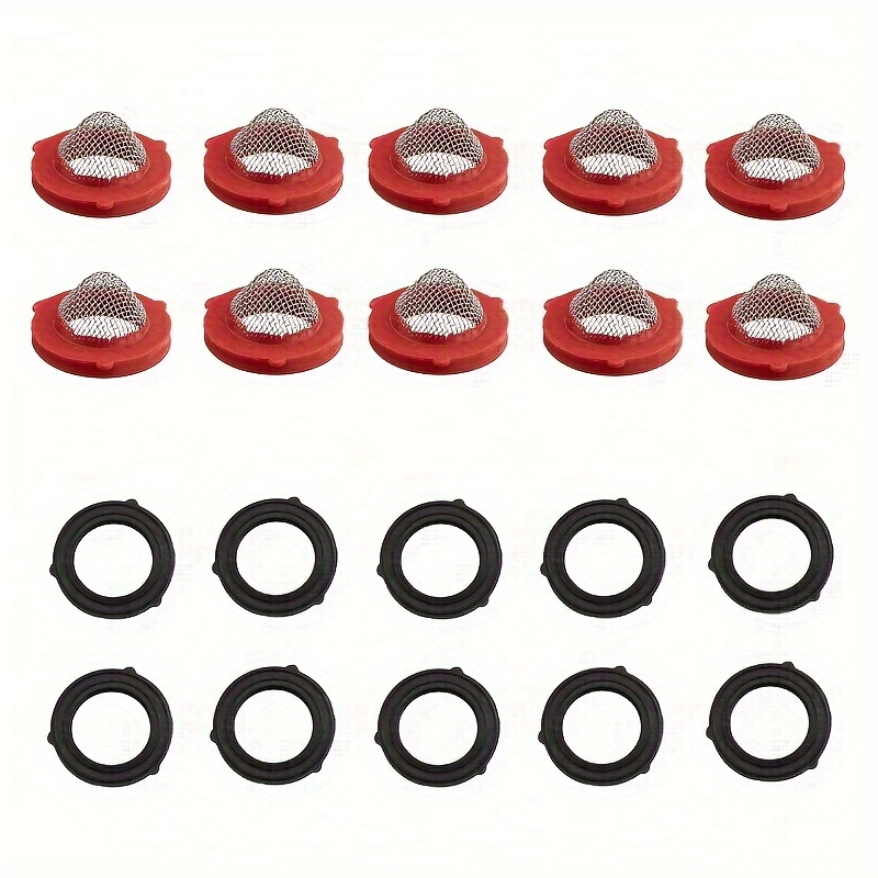 10pcs stainless steel filter hose washers inlet hose screen washer repair kit for 5 8 inch washing machine   4 inch garden hose connector garden hose washers 10pcs flat rubber seal gasket for garden shower hose water faucet spray 0