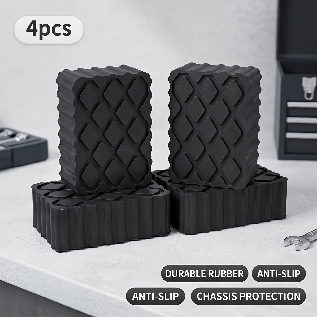 TEMU 4pcs Car Jack Pad Block, Universal Jack Pad Adapter For Floor Jack And Jack Stand, Anti-slip Heavy Duty Pad Protects Car Frame And Pinch Weld