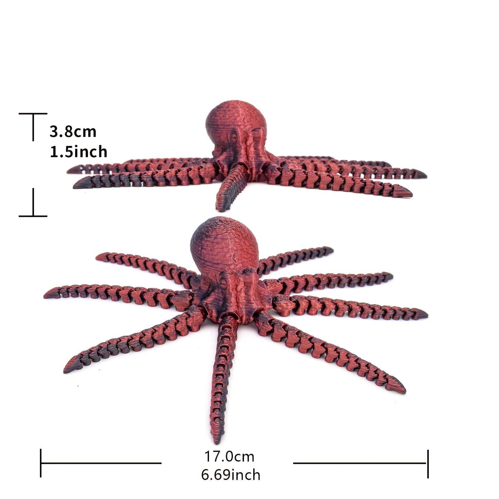2pcs Poseable Octopus Relax Toy, Rainbow Gradient