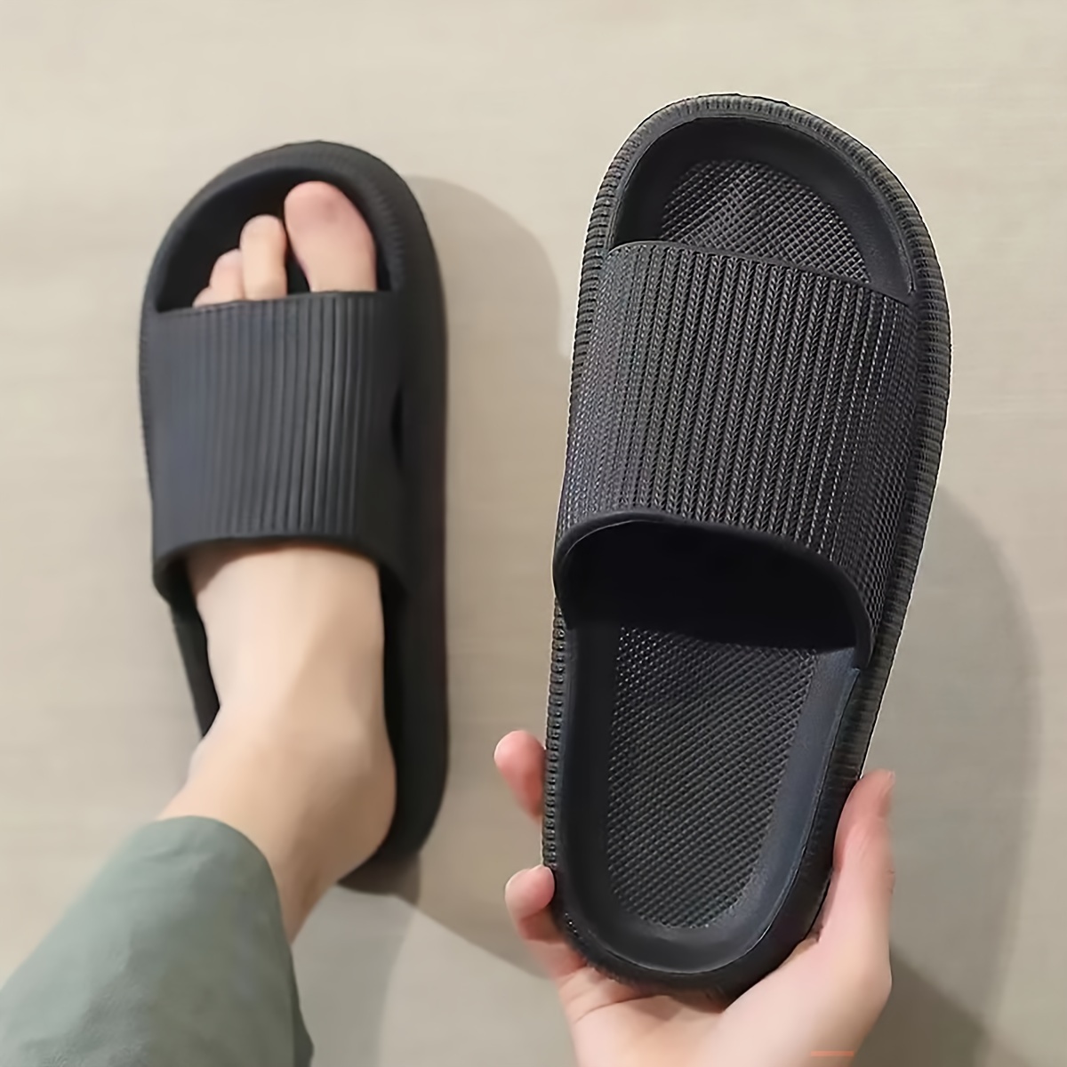 

2024 New Window Eva Sole Slippers, Sandals, Window Breathable Sole Comfortable And Soft, Home Bathroom Bathing Outdoor Beach, Simple In Style