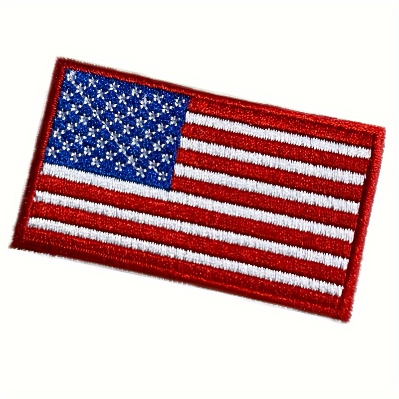 

1 Patriotic American Flag , Iron-on/sew-on Badge, Vibrant Red, White & For Hats, T-shirts, Jackets, Denim - Ideal For And Casual Attire, Clothing Customization|vibrant Embroidery|textured Fabric