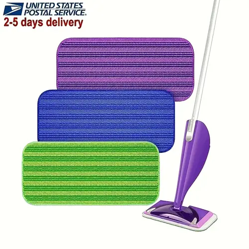 3 pack reusable microfiber mop pad suitable for wet spray mop super absorbent pet hair and dust removal easy to clean accessories