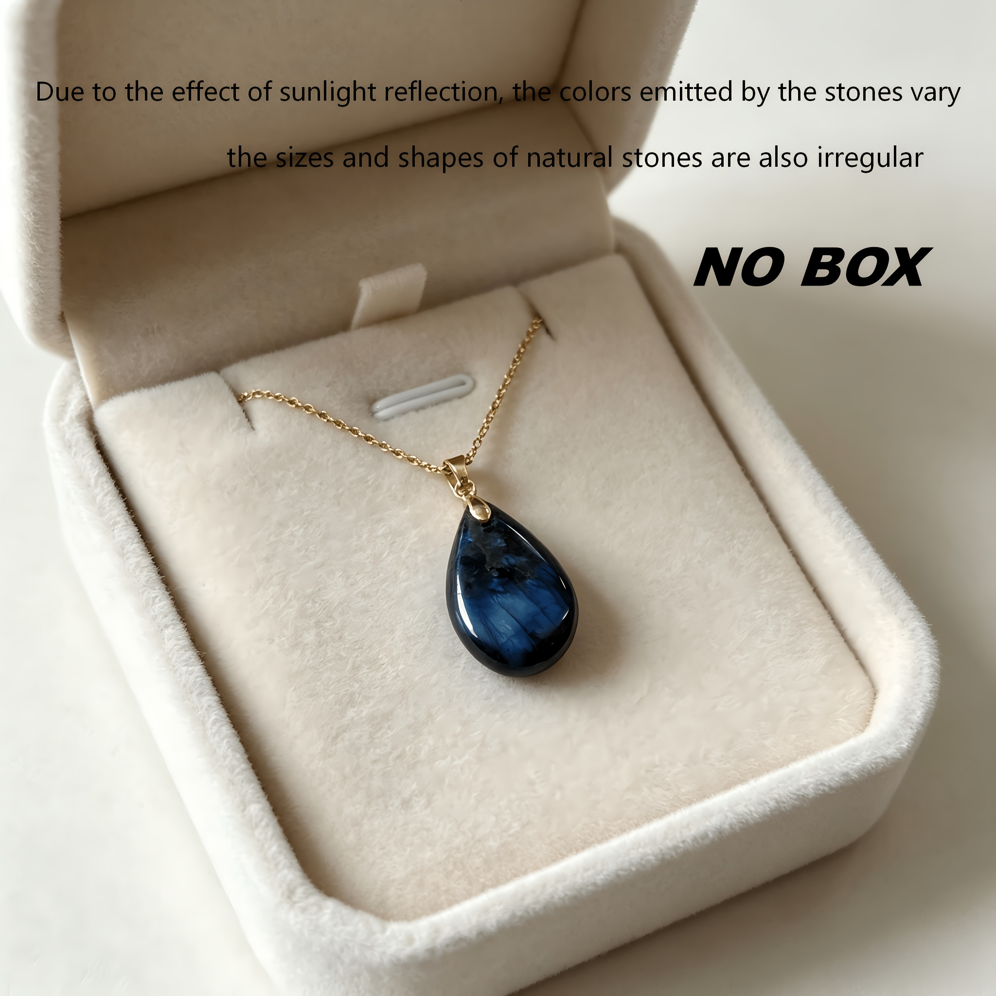 TEMU 1pc Natural Labradorite Teardrop Choker Necklace, Shape Pendant Jewelry, Gift Additions For Women Holiday, Wedding/music Festival/valentine's