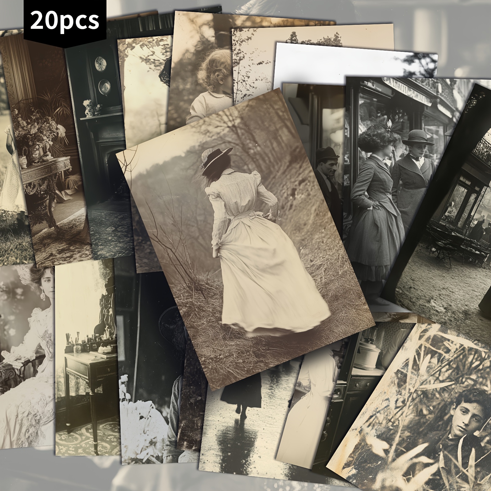 Image of Set Of 20 Photo Postcards Measuring 4x6 Inches, Featuring Classic Pinup Art, Perfect For Scrapbooking And Crafting As Collectible Decorative Cards