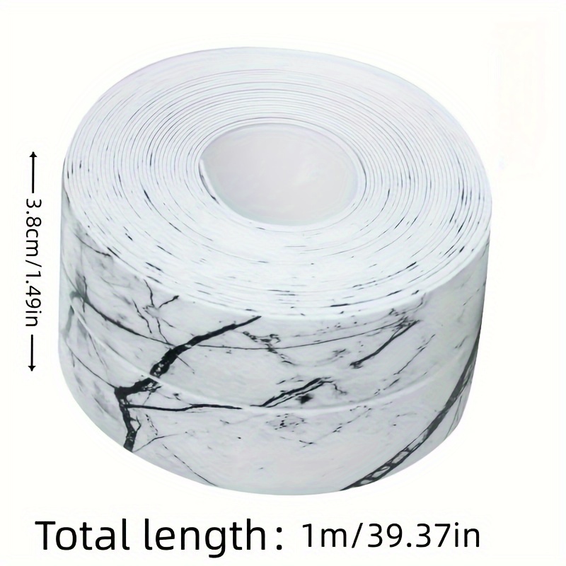 TEMU Ruban d'étanchéité imperméable en PVC pour salle de bain - Résistant aux taches et facile à appliquer, convient aux joints de douche, de