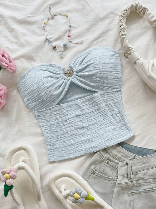 womens star patterned hollow out beach camisole suitable for parties dates afternoon tea and summer beach occasions
