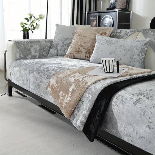 1pc velvet sofa slipcover thickened anti slip sofa cover modern simple pets furniture protector couch cover suitable for living room office home decoration