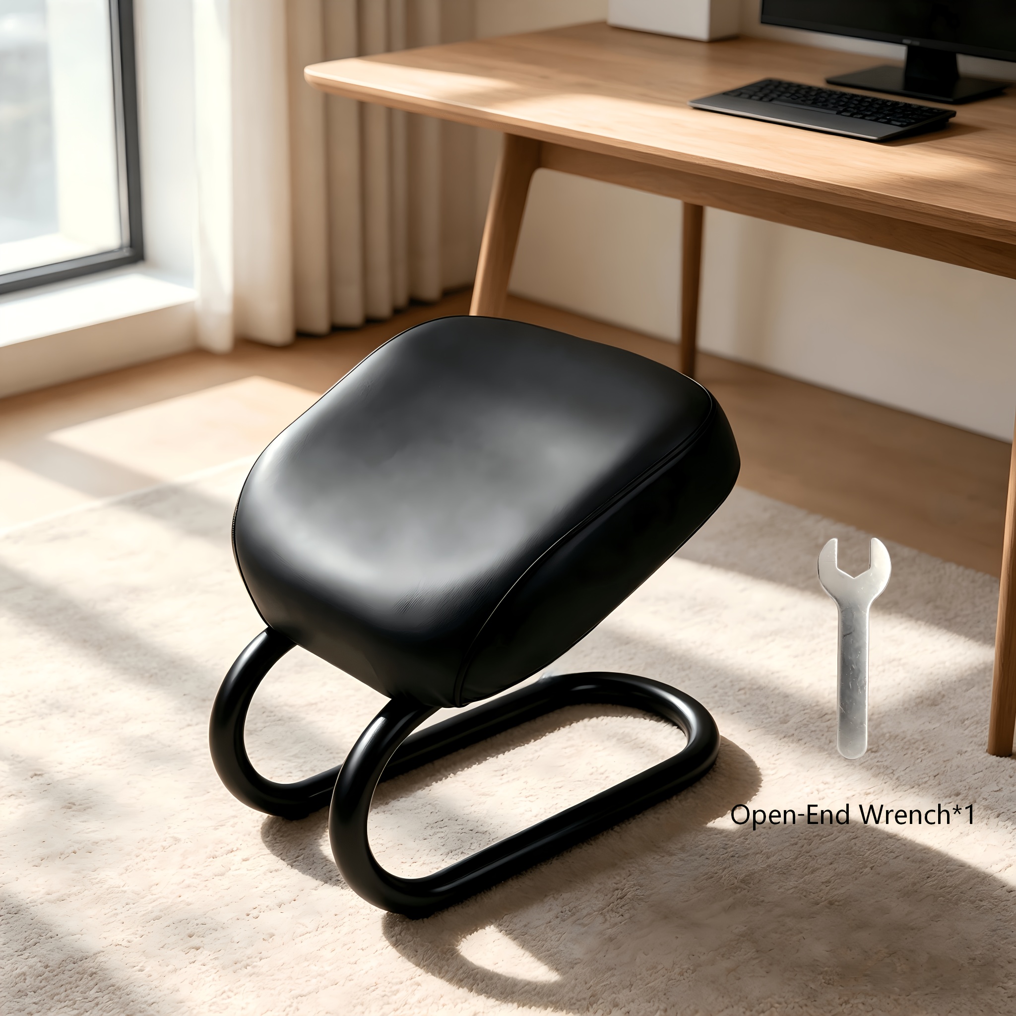 TEMU Portable Ergonomic Floor Kneeling Stool, Padded Kneel Chair, Stable Metal Support Seat For Reading, Working, Relaxing & Meditation At Home