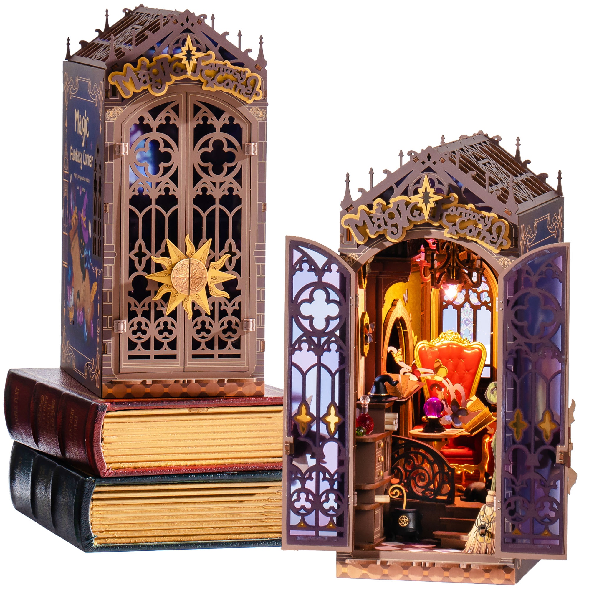 3d wooden puzzle book nook kit magic wizard library - Temu