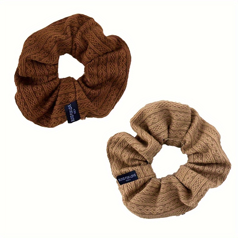 2-3pcs Autumn/winter Fabric Vintage Patterned Large Ponytail Scrunchies, Women's Hair Accessories, Headwear, Pull-on Hair Ties
