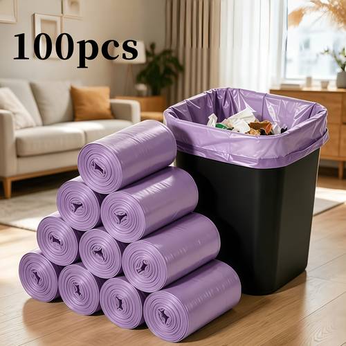 100pcs large thickened heavy duty suitable for home kitchen office outdoor use heavy charged tear resistant garbage bags with flat opening load bearing plastic bags for toilet recyclables waste waste