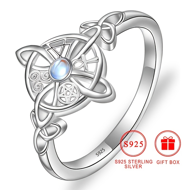 

1pc Bague en argent sterling 925 avec nœud et pierre , plaqué argent, pour tous et , bijou toutes pour femmes, idéal pour maman, , meilleure .