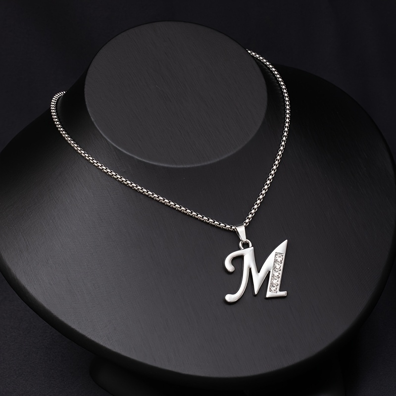 Simple Stylish Women's 26 English Letters Titanium Steel Necklace