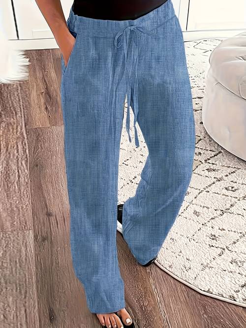stretch elastic waist womens long pants fabric comfortable and versatile