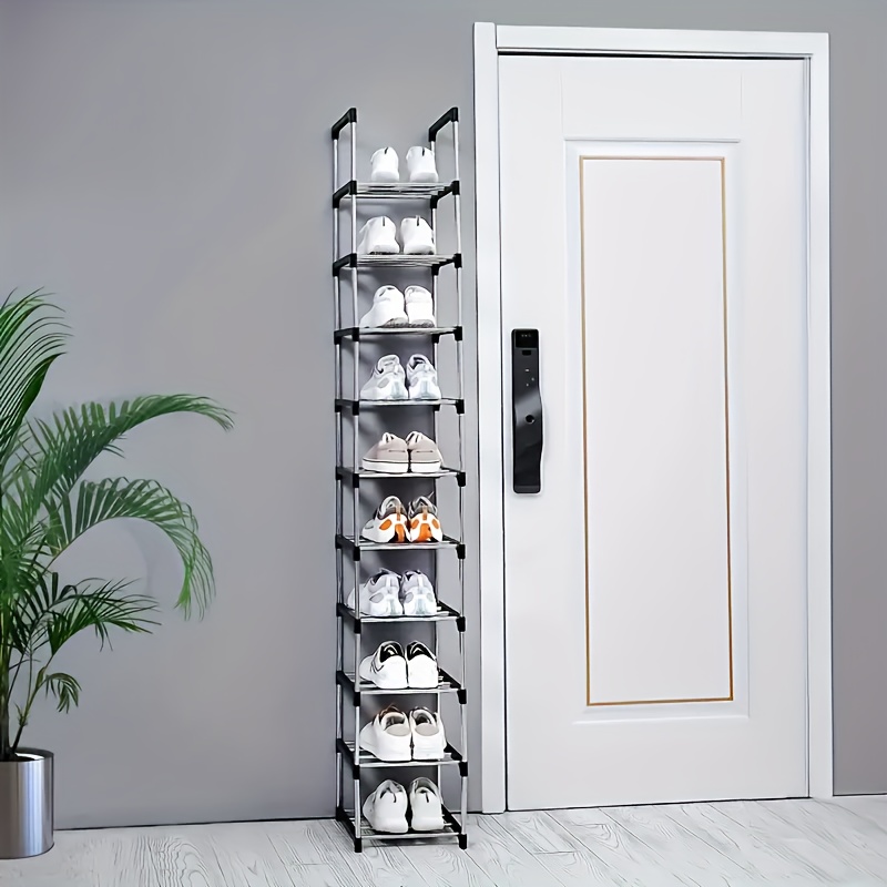 E-shop 10-Etagen Metall Schuhregal, Schmal, Langlebig, Platzsparend. Ideal als Schuh- Stiefelaufbewahrung im Eingangsbereich, Schlafzimmer, Badezimmer,