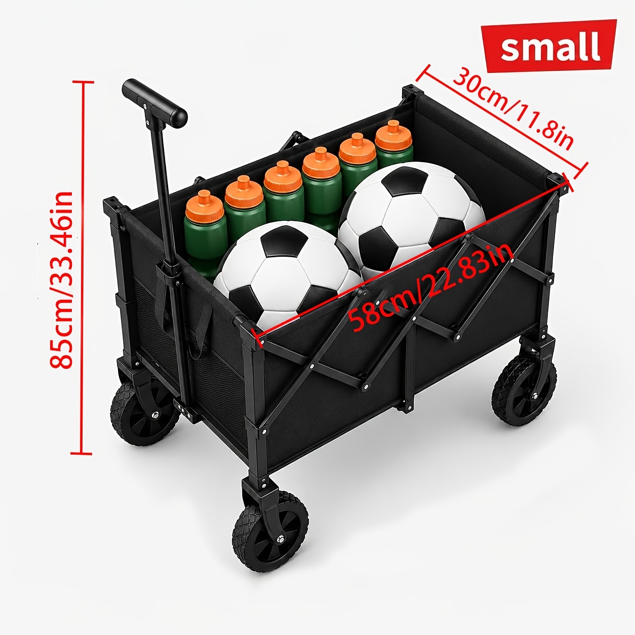 TEMU Heavy Duty All Terrain Folding Cart - Stainless And 600d Oxford Cloth, Foldable Multifunctional Truck Suitable For Camping, Gardening, Beach,