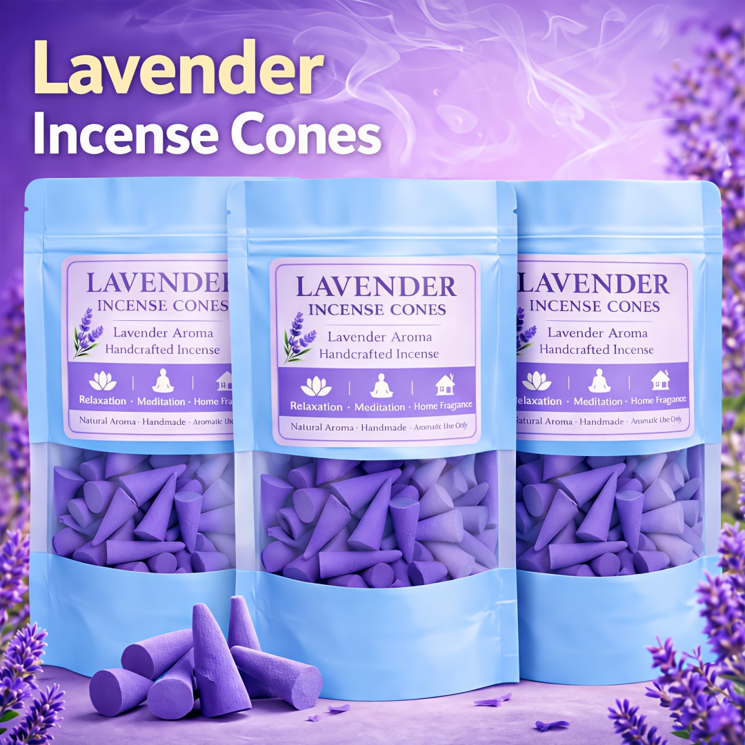 handcrafted lavender incense cones suitable for meditation yoga relaxation home air   sealed bag for   ideal for bedroom study room ambiance