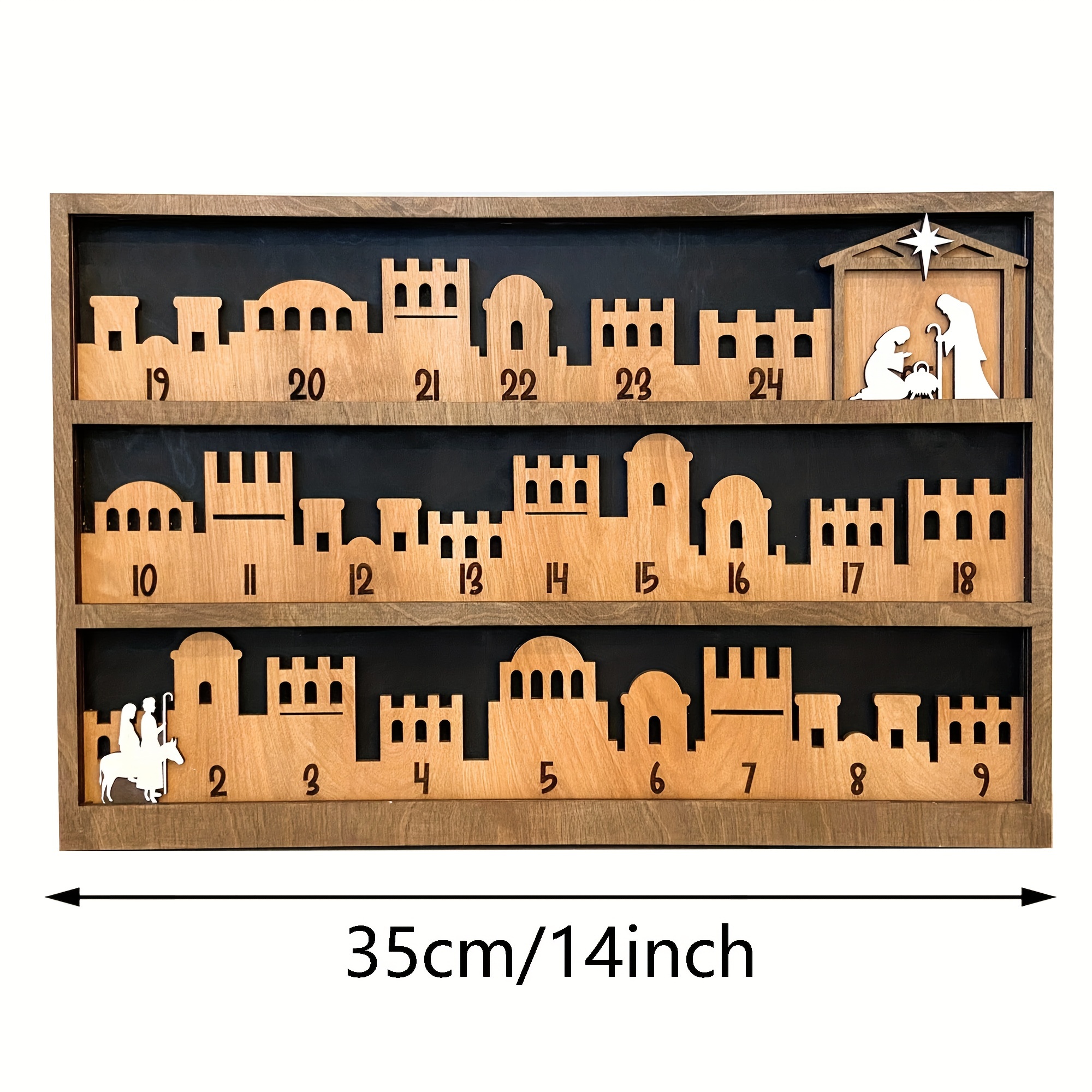 Advent Calendar For Nativity, Countdown To Christmas Countdown, Holiday Sign For Christmas, Christian Decorations, Christ- Christmas, Festive Decor