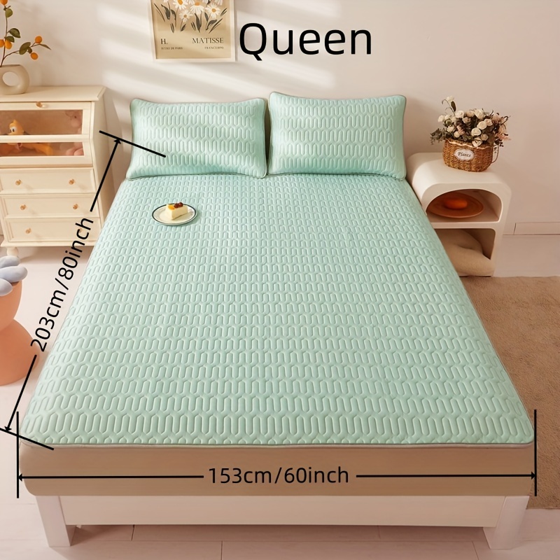 3pcs   cool latex mat latex mat 1 pillowcase 2 no core breathable soft solid color mattress set bedroom dormitory hotel bedding set 4