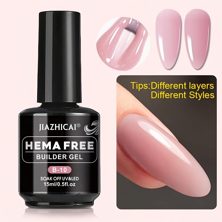 Image of Free Builder Gel 15ml/1pc No Wipe Extension Gel,non-toxic Non-irritability Transparent Nude Red Pink Nail Polish For Salon Gel Manicure And Diy Nail Art At Home Fot Beginner