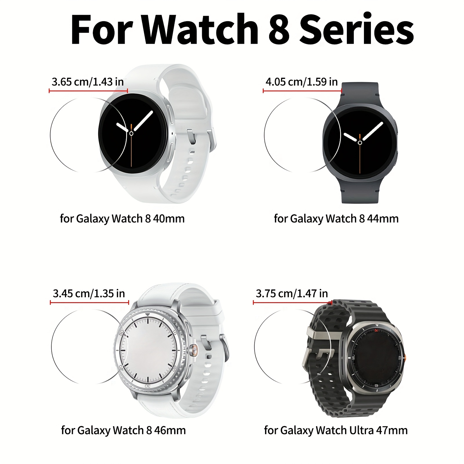 E-shop 6 Stück 8 44mm, 40mm, 46mm, 8 Classic Ultra 47mm Displayschutzfolien aus gehärtetem Glas, 9H Härtegrad, Ultra-langlebig, Anti-Fingerabdruck,