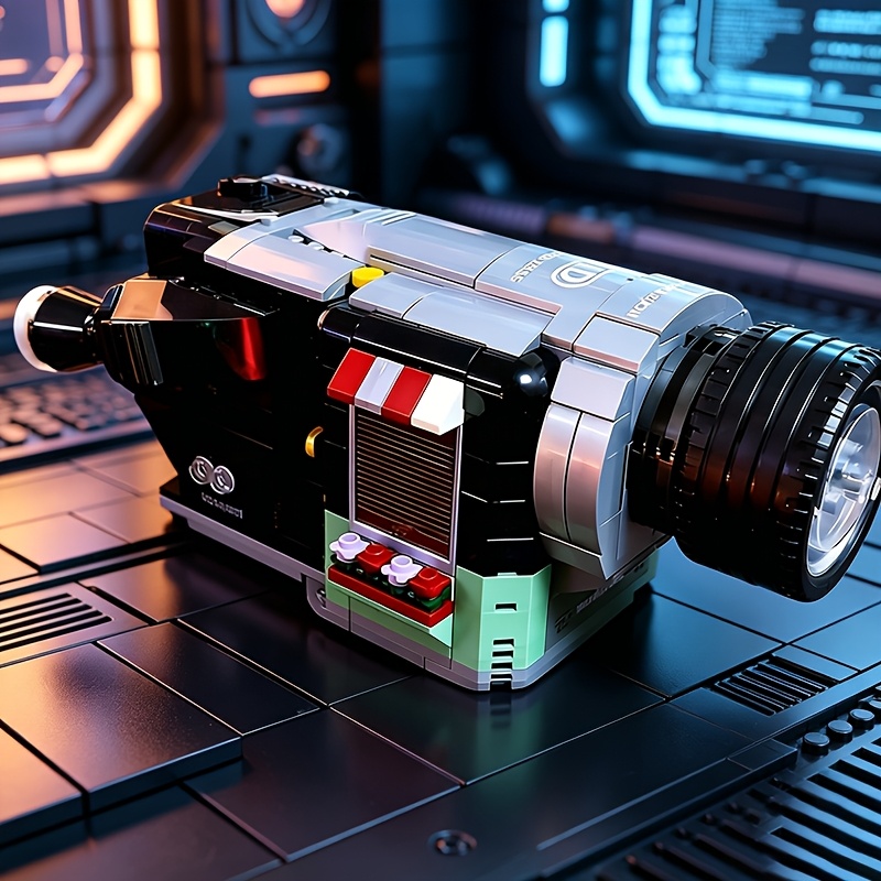 Retro Camera Building Blocks, Nostalgic Digital Model