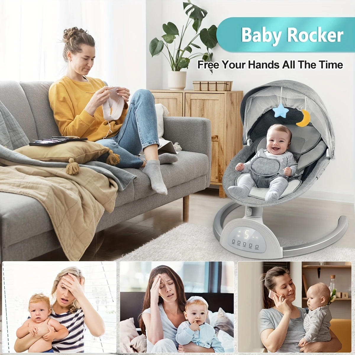 baby swings with musical speakers with 3 sitting for infants 5 point harness 5 portable baby swing for indoor and outdoor use as a halloween christmas gift details 4