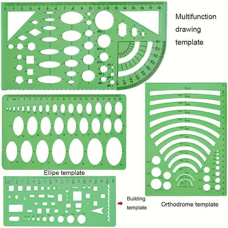 11pcs Geometric Templates Ruler Set for Drawing