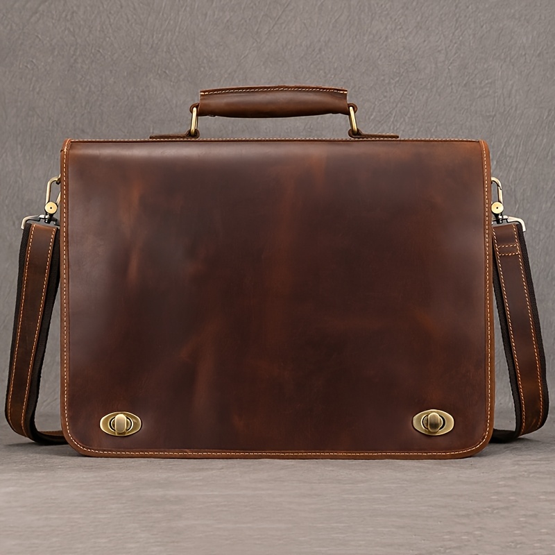 Dark Brown Business Bag Front View