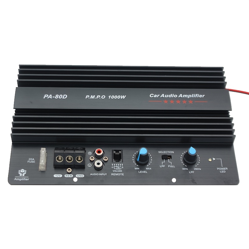 

1000w High- Audio Amplifier, 12v Single Channel With Powerful Bass , Fit For Vehicle Upgrades, Mp3 Cable Compatible, Subwoofer Amplifier Board