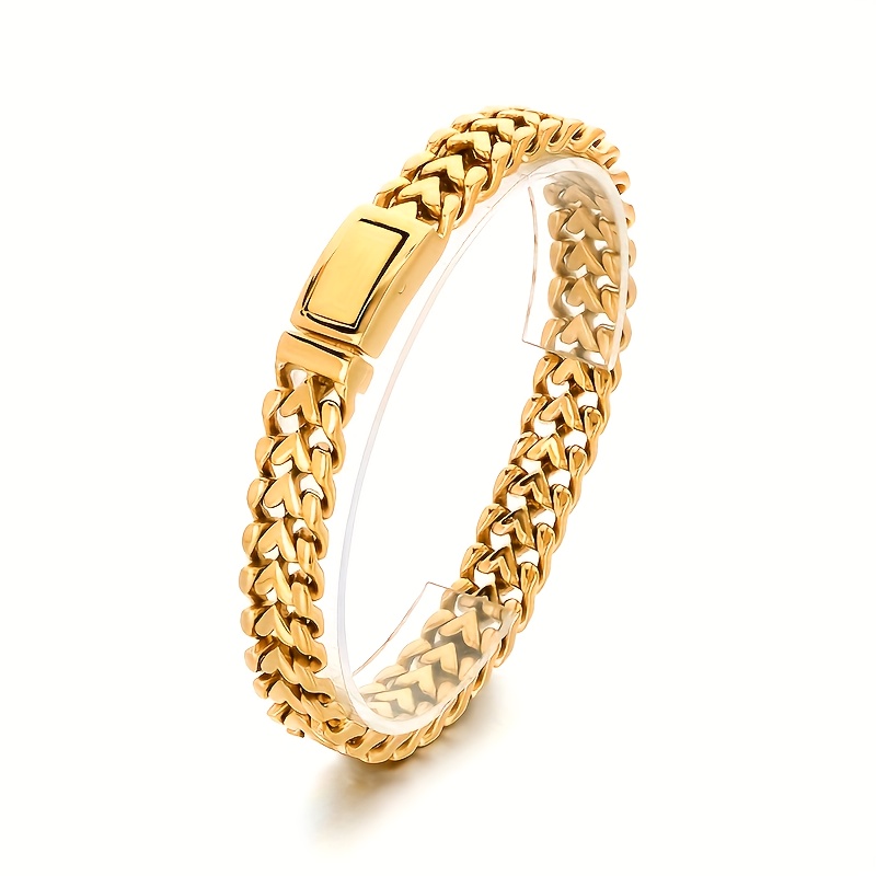 Men's Vintage Style 18K Gold Plated Heart Bracelet Set