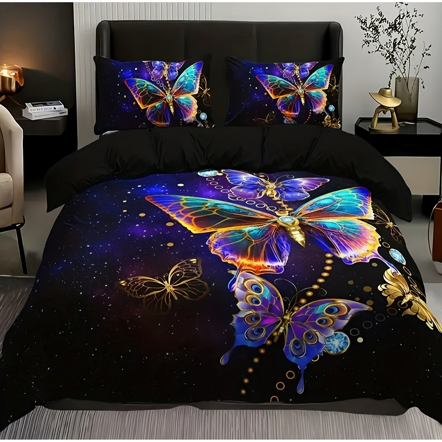 TEMU 3pcs Duvet Cover Set, Colorful Psychedelic Bedding With 2 Pillowcases, Soft Microfiber Quilt Cover, No Comforter, Bedroom Decor, With 1* Duvet
