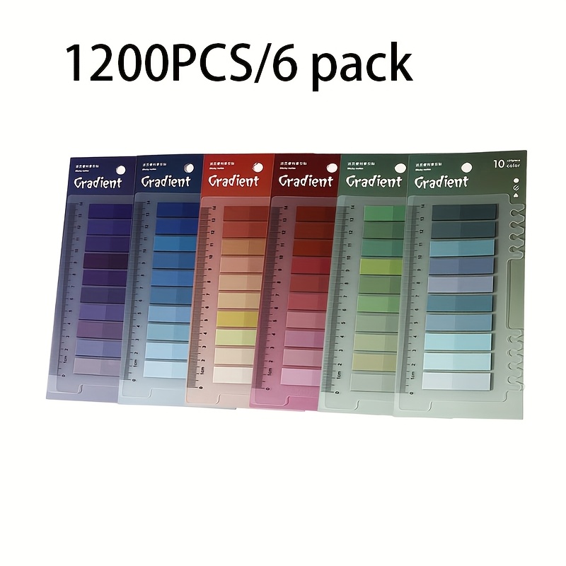 1200 sheets   of colorful pet sticky notes   and reusable semi transparent bookmarks self   page labels suitable for binder indexing