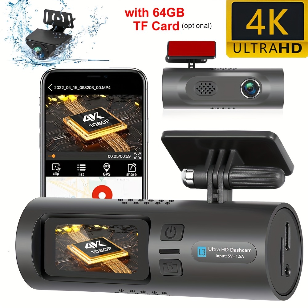 Lingdu D500 4k Smart Dash Cam With Wifi 6 Gps car Camera - Temu