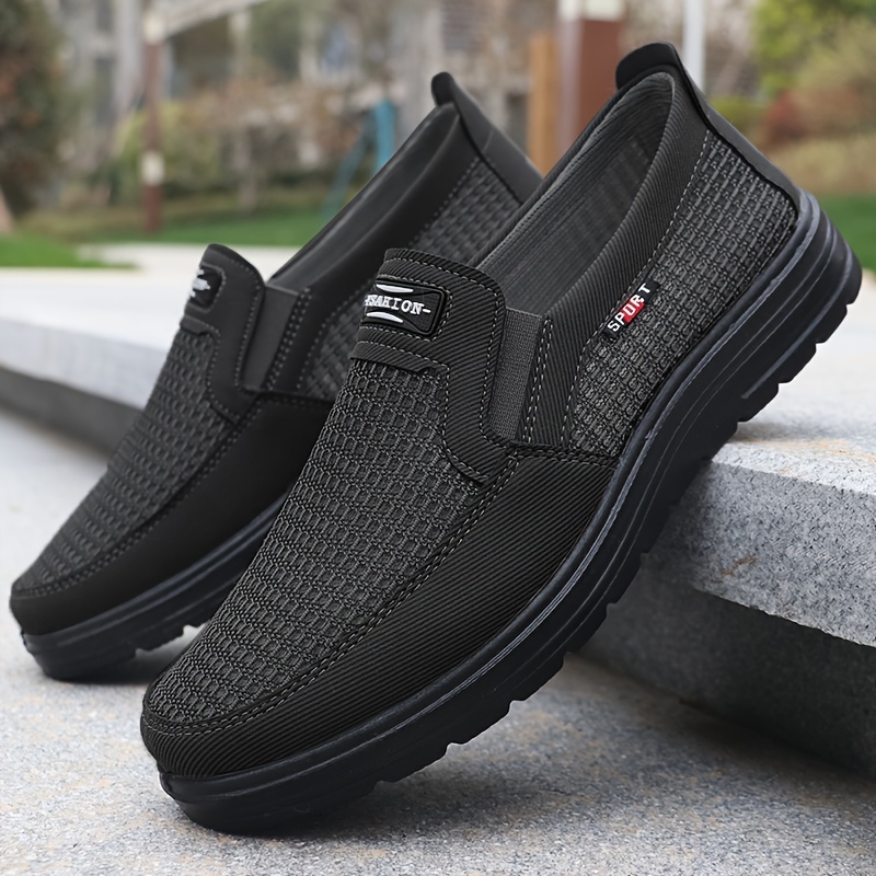 

Men's Slip On Mesh Breathable Casual Shoes Non Slip Durable Sneakers Outdoor Walking Hiking Camping, Spring And Summer