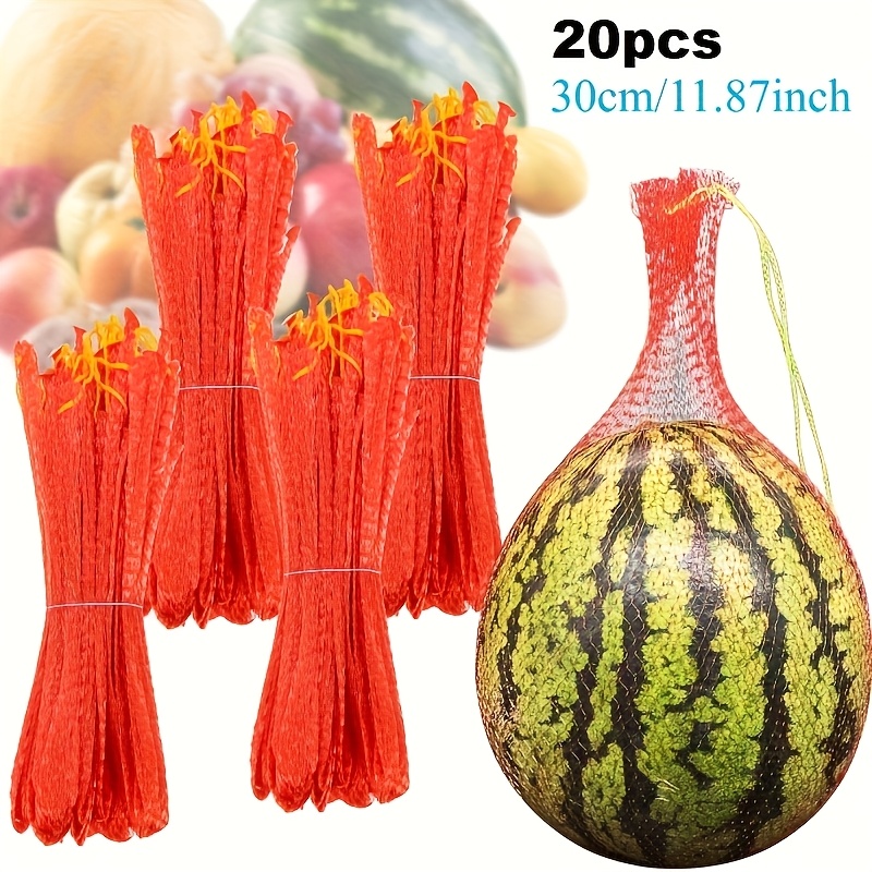 E-shop 50/20 Wassermelonen-Netzbeutel – Strapazierfähige Melonen-Hängematten, geeignet für Gärten, wiederverwendbare -Netzbeutel, für Rankenhilfe