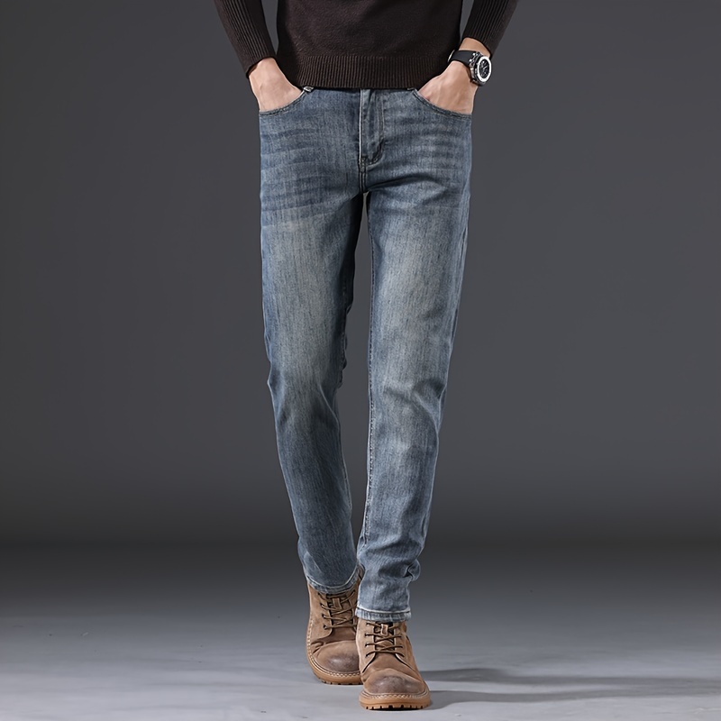  Jeans ajustados para hombre, pantalones de mezclilla
