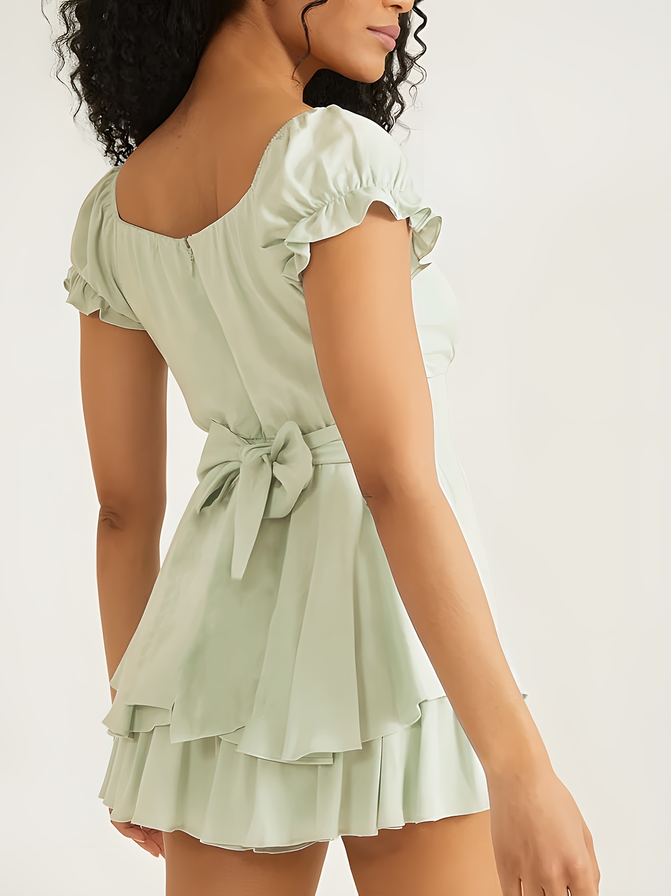 french style sweetheart neckline layered ruffle hem dress - Temu South  Africa