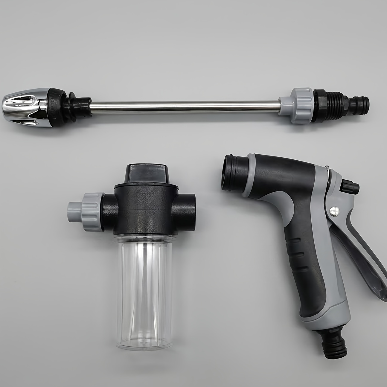 high pressure car wash gun with long reach lance durable water hose nozzle adjustable spray patterns leak proof design for trucks suvs rvs driveways decks garden cleaning Product details 2