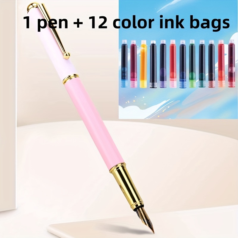 Pen And 12-color Ink Bags, Pointed Nib 0.5mm Calligraphy Office High-end Gift Set