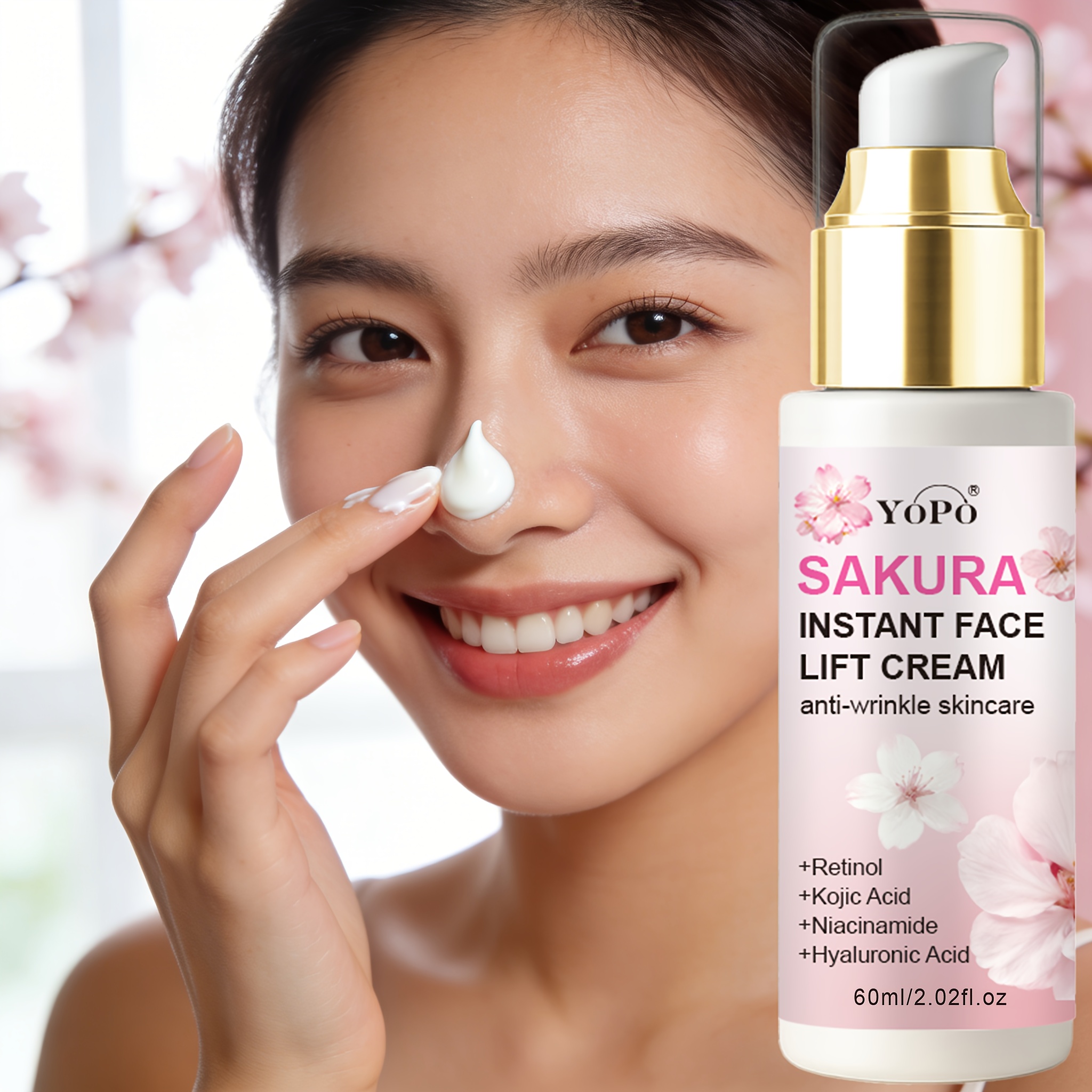 sakura crème lift instantané visage soin peau rétinol 