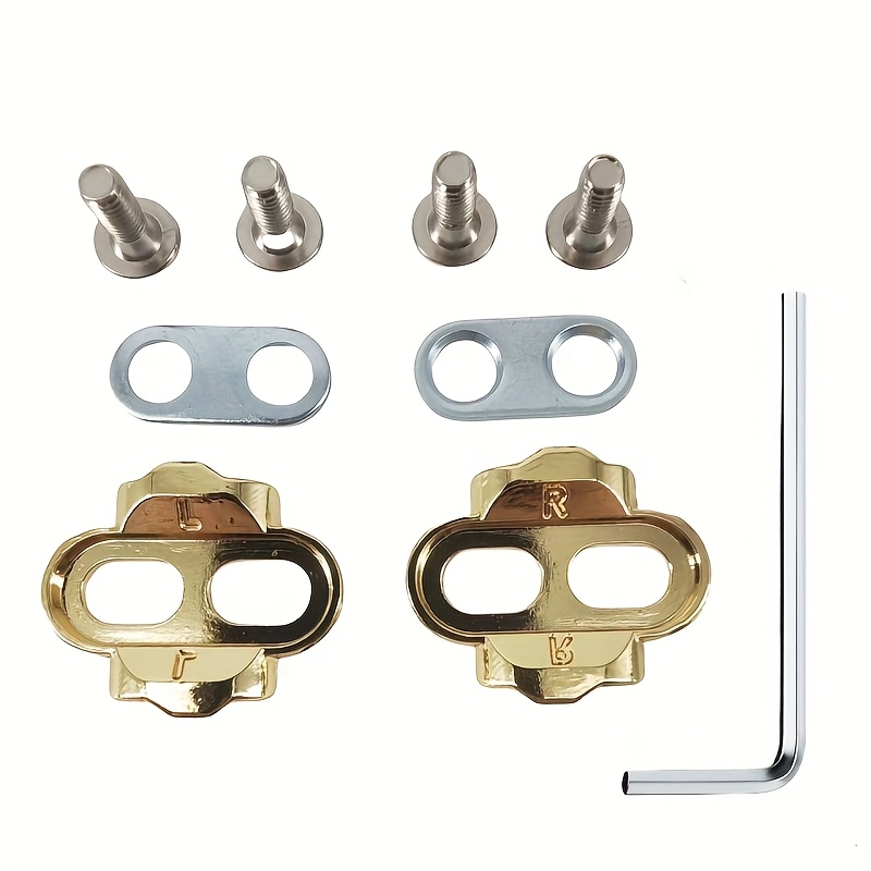 Image of 2pcs Bike Cleats And 1pc Hexagonal Wrench Bike Pedals Spd Cleats For Eggbeater, Candy, , Mallet Pedals, Cycling Shoes