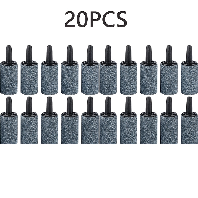 TEMU 20pcs Aquarium Air Stones Suitable For Nano Fish Tanks, Air Pumps & Small Buckets - Bubble Diffuser Aerator With Bubble Column System For Nano