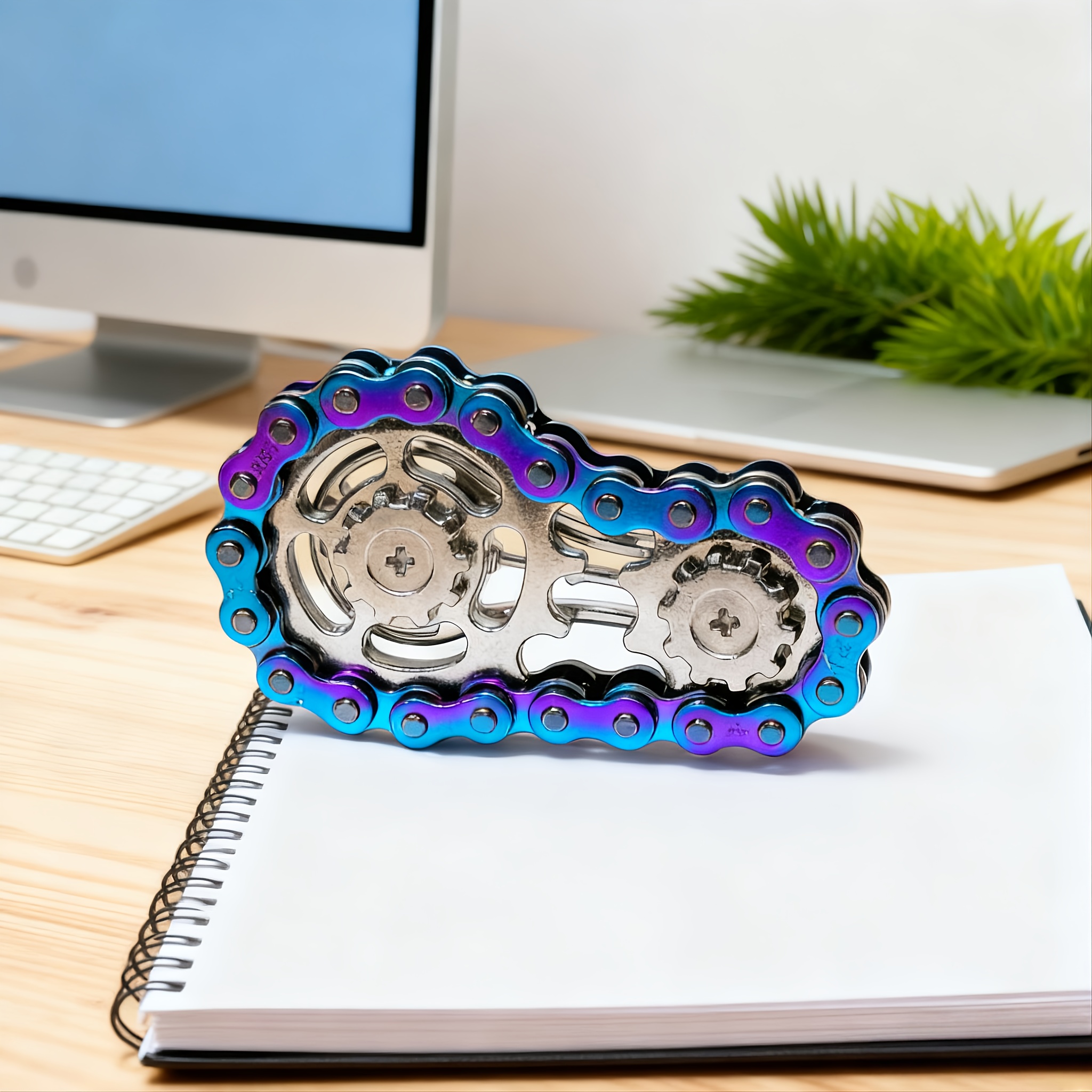 stainless   chain fidget spinner - precision cnc-machined gear design, a quiet office toy for focus enhancement | industrial desk decoration & mechanical enthusiast collectible artwork Product details 1