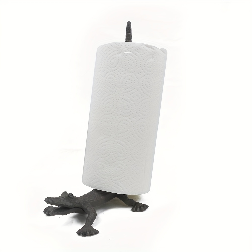 1pc cast iron crocodile ornament tissue holder hemp rope and other   rack Product details 0