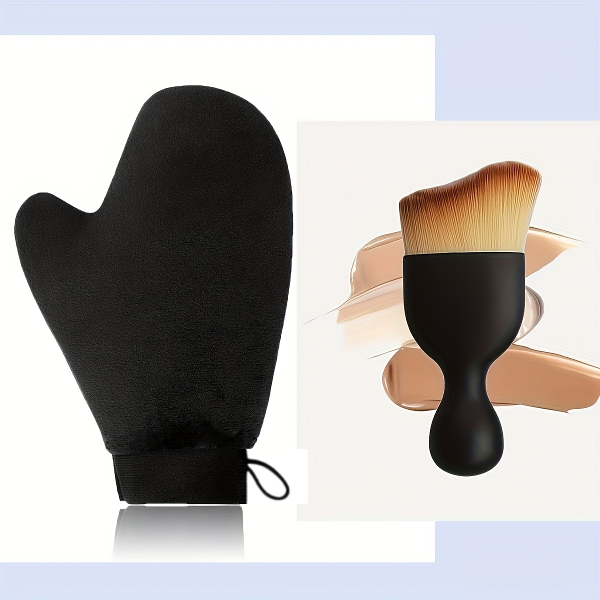 Makeup Brush And Bronzer Brush Set For Quick Application Of Tanning Oil , Non-sticky, With Soft And Delicate Bristles And A Comfortable Grip