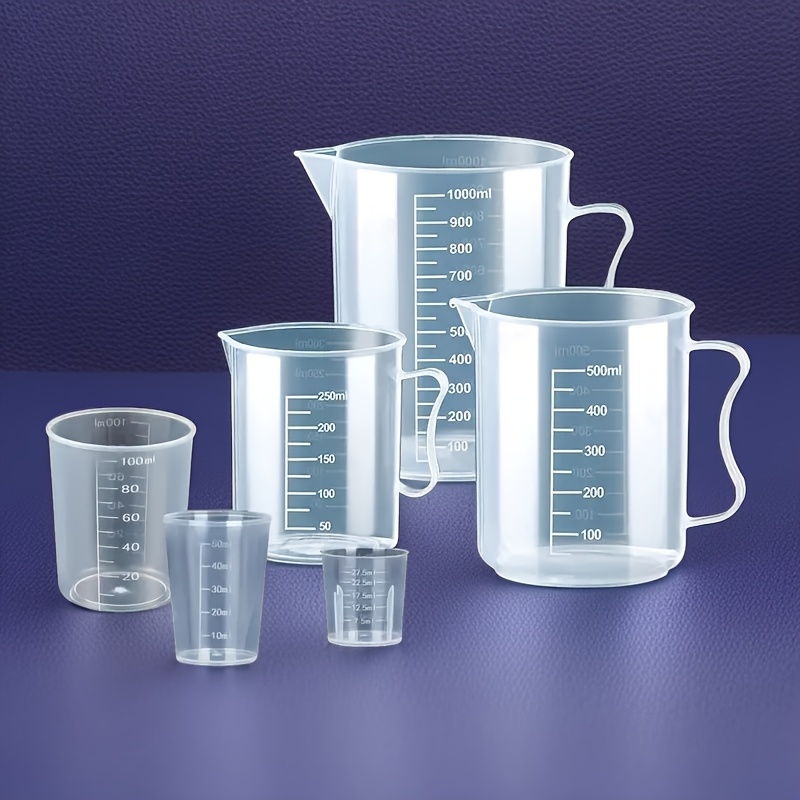 Multipurpose 6pcs Plastic Measuring Cup Set - Ideal For Baking, Cooking And Measuring Liquids And (1.014oz To 33.814oz)