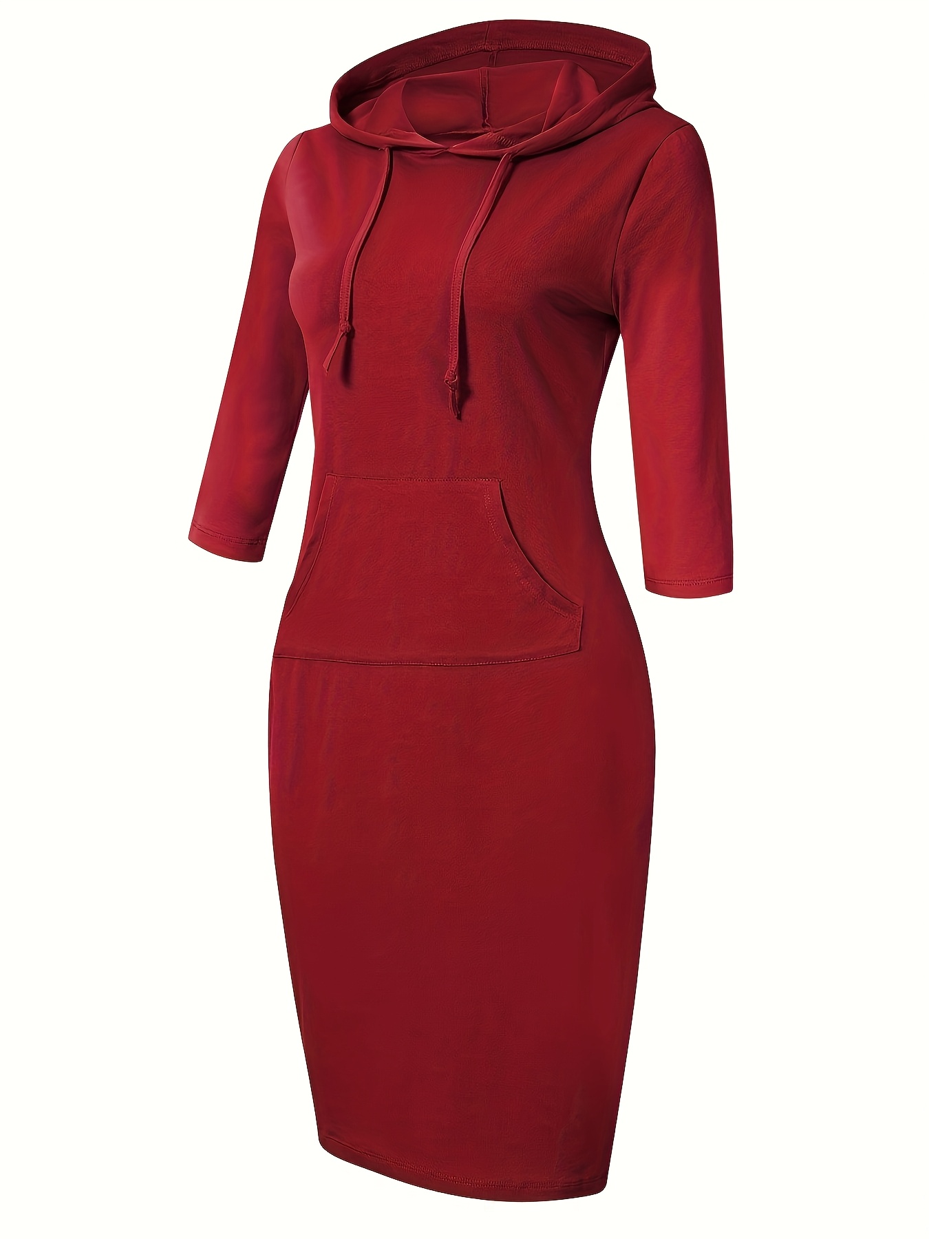 womens hoodie dress 3 4 long sleeve pullover hoody dress - Temu