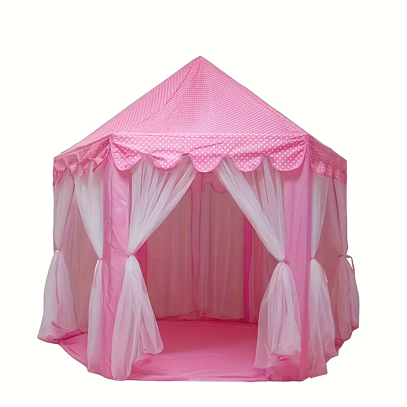 TEMU Pink Toys Tent House Castle Playing House Photo Background Foldable No Installation